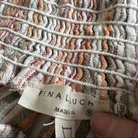 Final Touch striped paper bag tie Linen blend shorts Size S - Picture 7 of 7